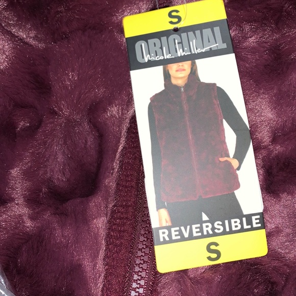 Nicole Miller Women’s Faux Fur Reversible Vest - Picture 7 of 9